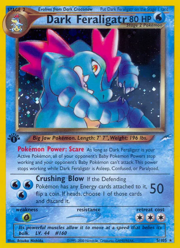 Dark Feraligatr Pokemon card from Neo Destiny
