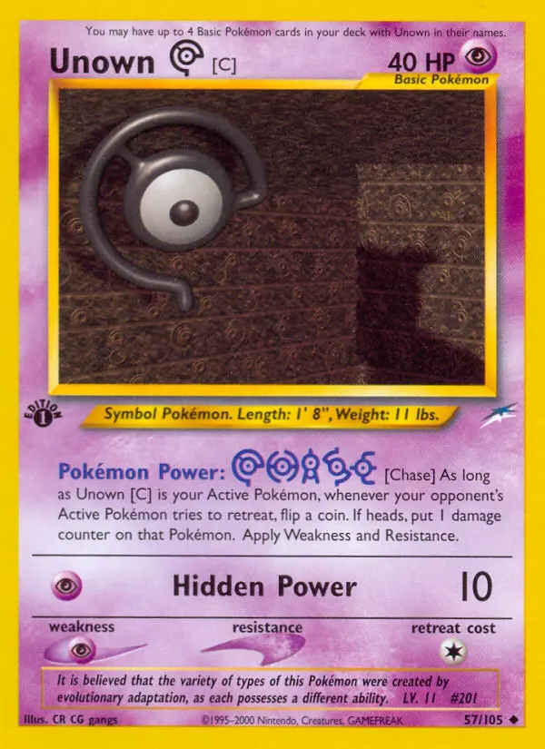 Unown [C] Pokemon card from Neo Destiny