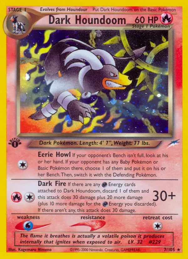 Dark Houndoom Pokemon card from Neo Destiny