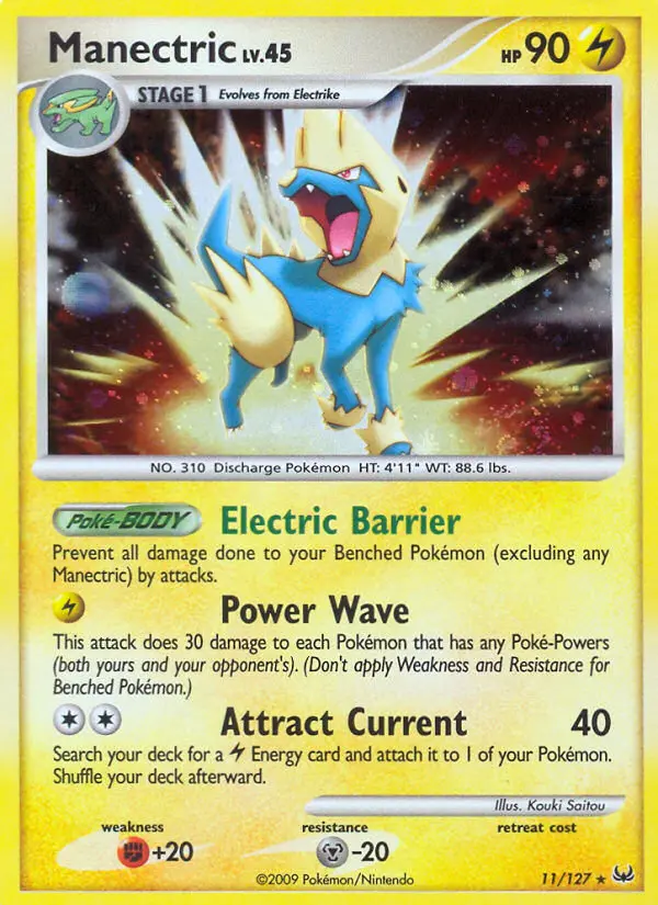 Manectric Pokemon card from Platinum