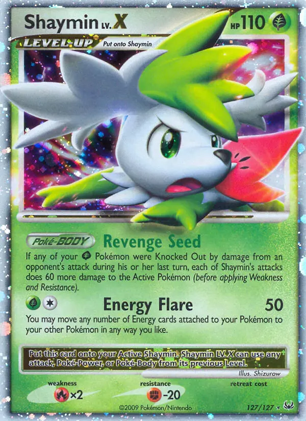 Shaymin Pokemon card from Platinum