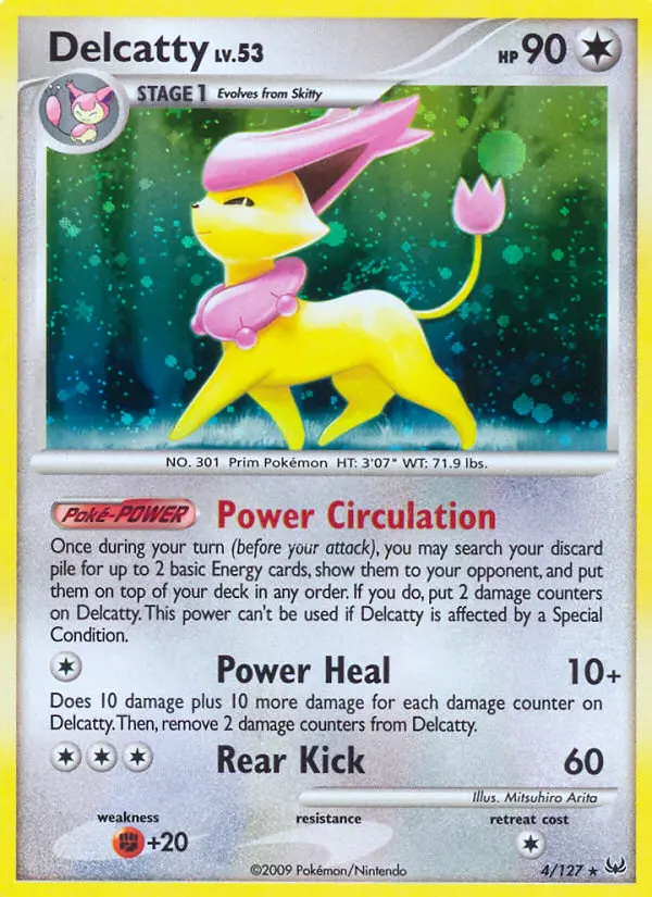 Delcatty Pokemon card from Platinum