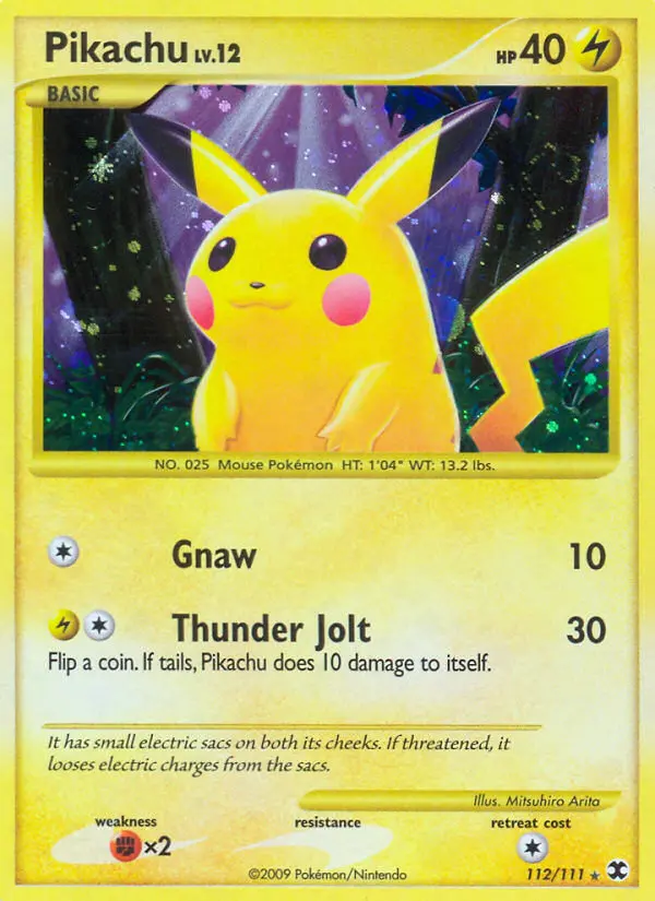 Pikachu Pokemon card from Rising Rivals