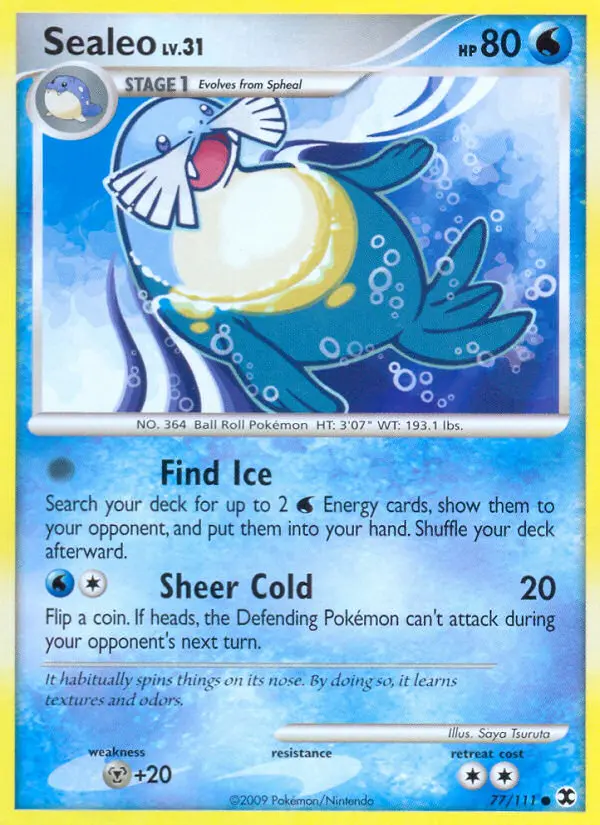 Sealeo Pokemon card from Rising Rivals