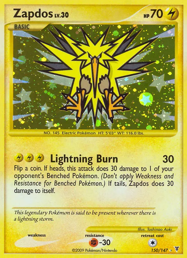 Zapdos Pokemon card from Supreme Victors