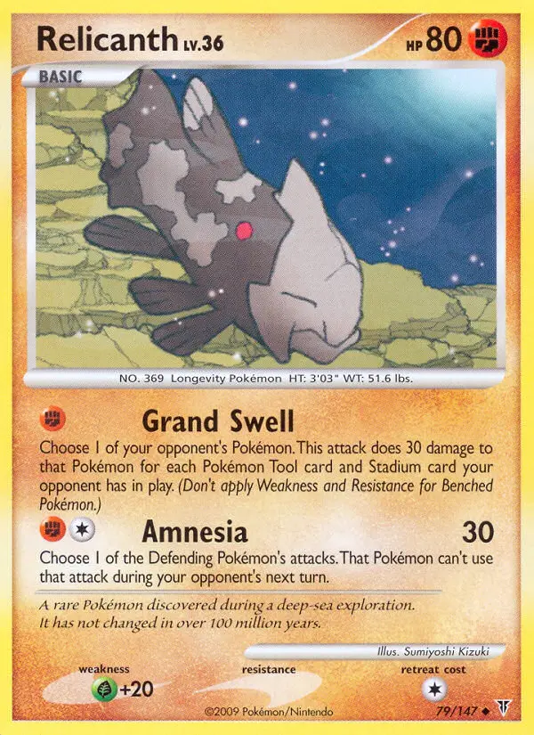 Relicanth Pokemon card from Supreme Victors