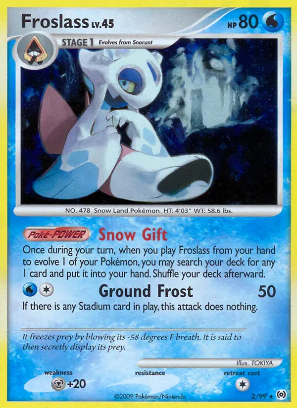 Froslass Pokemon card from Arceus