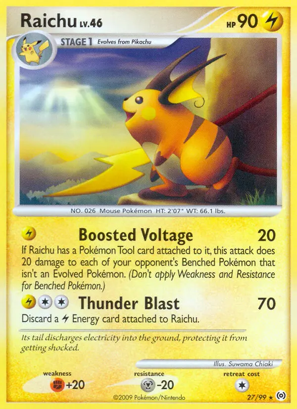 Raichu Pokemon card from Arceus