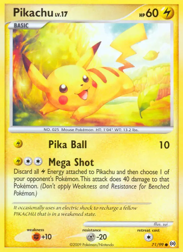 Pikachu Pokemon card from Arceus