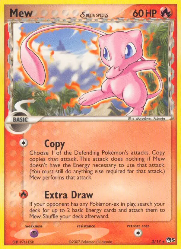 Mew δ Pokemon card from POP Series 5