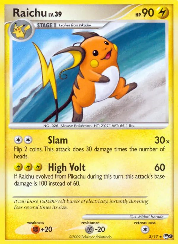 Raichu Pokemon card from POP Series 9