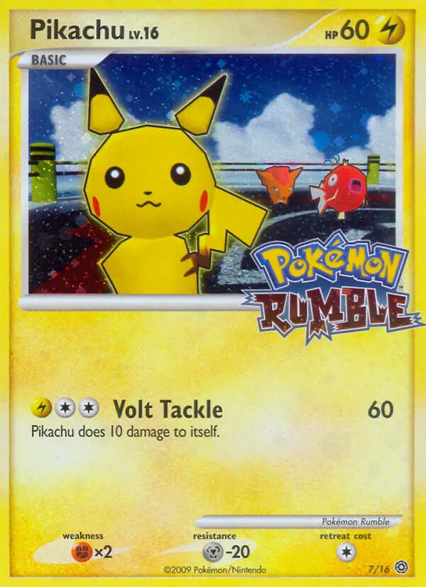 Pikachu Pokemon card from Pokémon Rumble