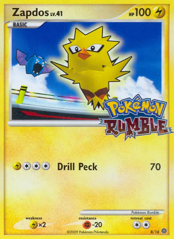Zapdos Pokemon card from Pokémon Rumble