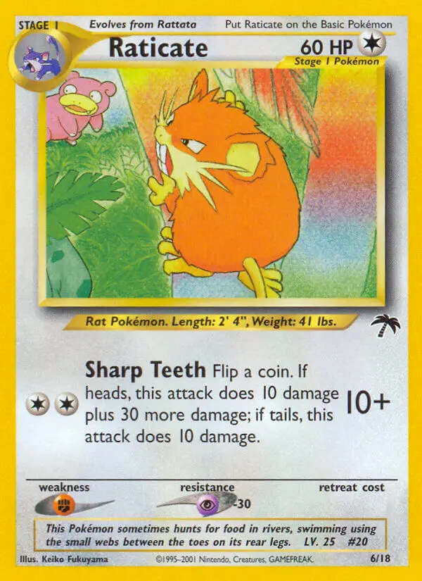 Raticate Pokemon card from Southern Islands
