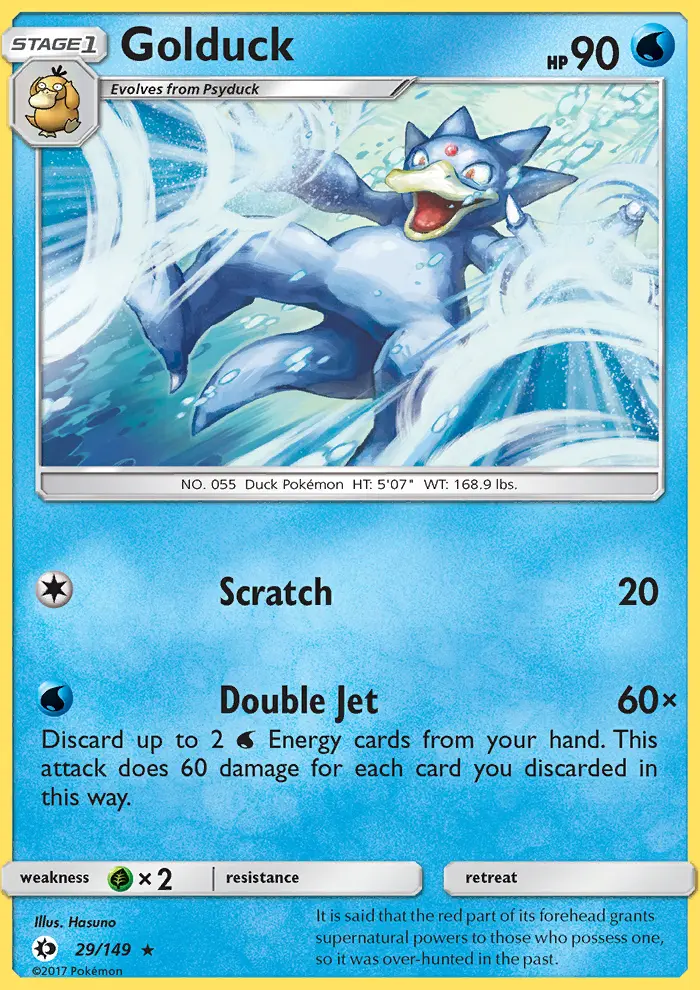 Golduck Pokemon card from Sun & Moon