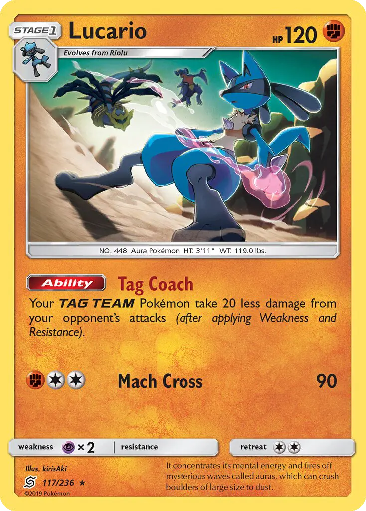 Lucario Pokemon card from Unified Minds