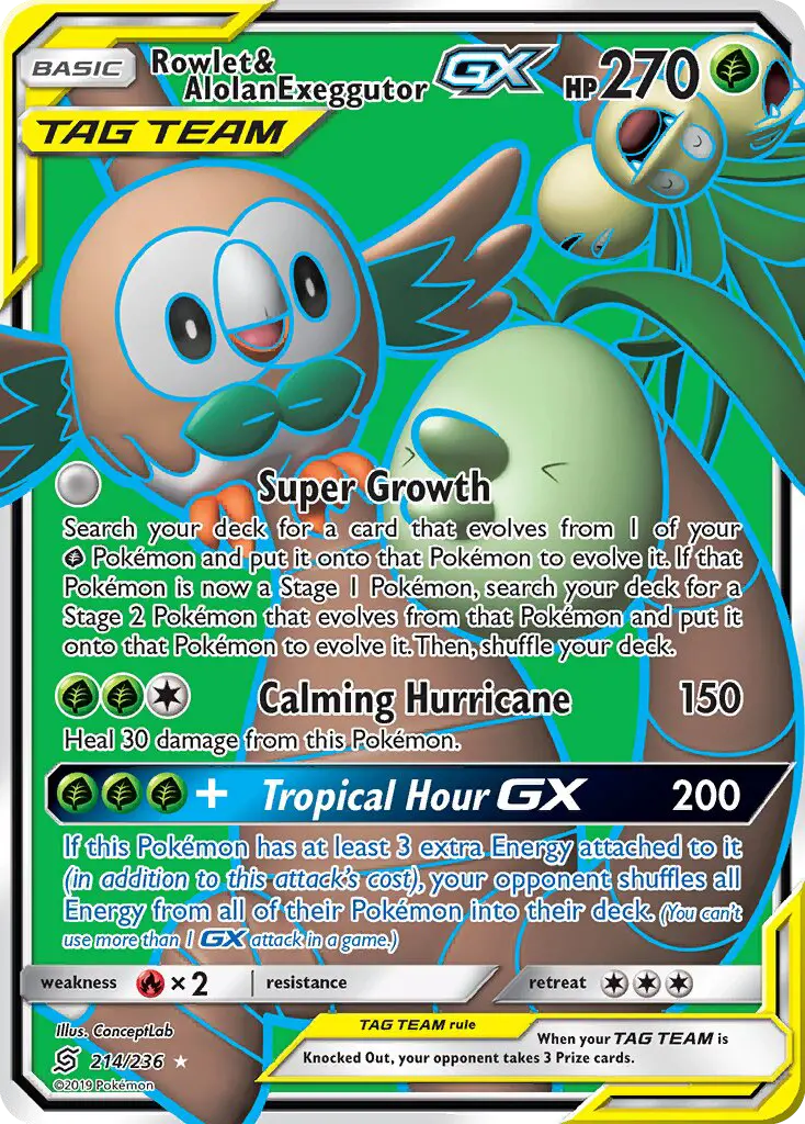 Rowlet & Alolan Exeggutor GX from sm11