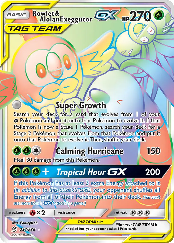 Rowlet & Alolan Exeggutor GX from sm11