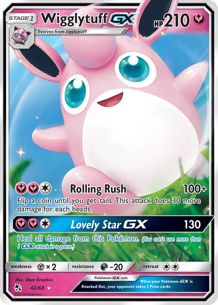 Wigglytuff GX Pokemon card from Hidden Fates