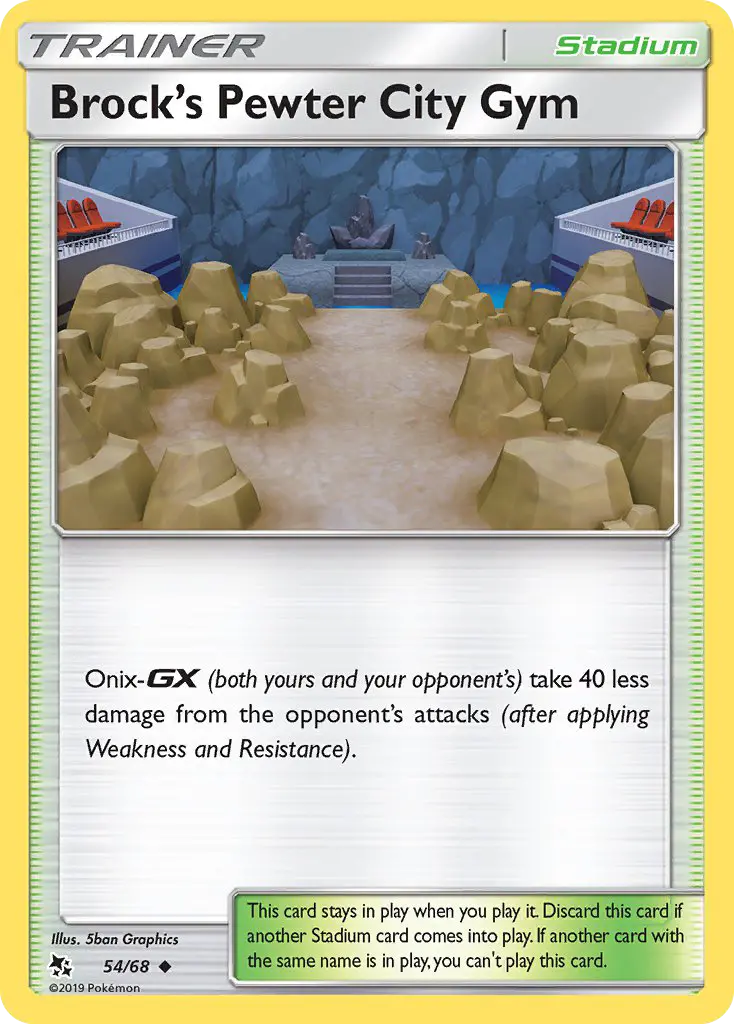Brock’s Pewter City Gym Pokemon card from Hidden Fates