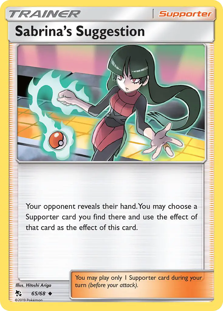 Sabrina’s Suggestion Pokemon card from Hidden Fates