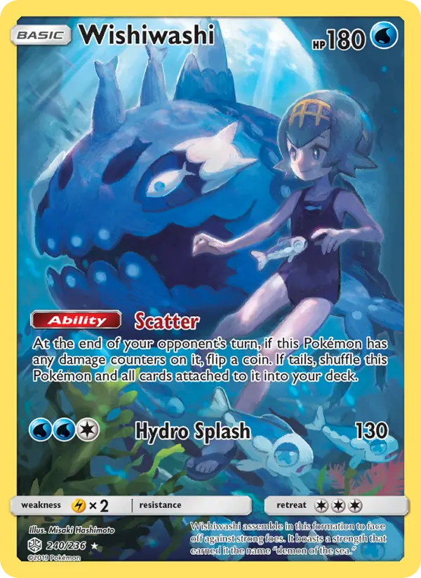 Wishiwashi Pokemon card from Cosmic Eclipse