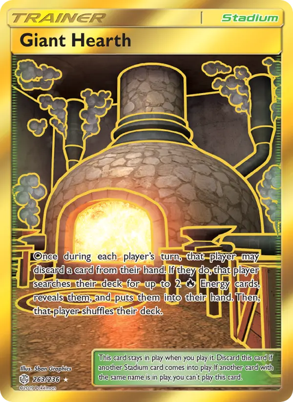 Giant Hearth Pokemon card from Cosmic Eclipse