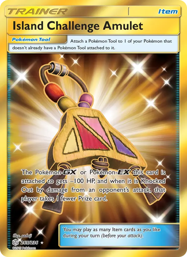 Island Challenge Amulet Pokemon card from Cosmic Eclipse