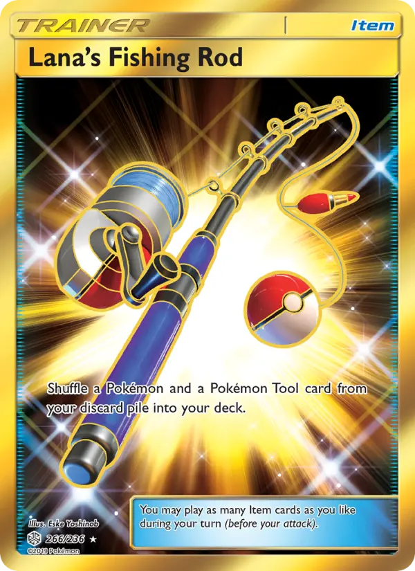 Lana’s Fishing Rod Pokemon card from Cosmic Eclipse