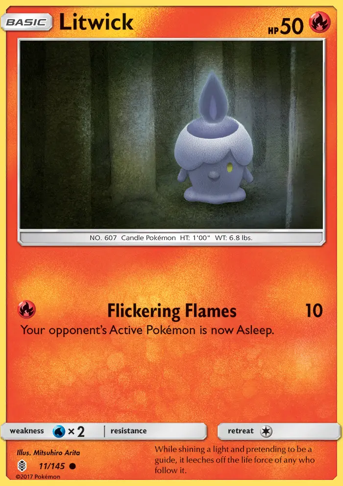 Litwick Pokemon card from Guardians Rising