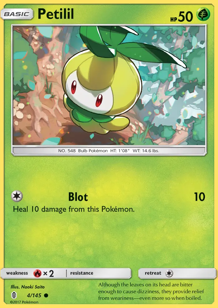 Petilil Pokemon card from Guardians Rising