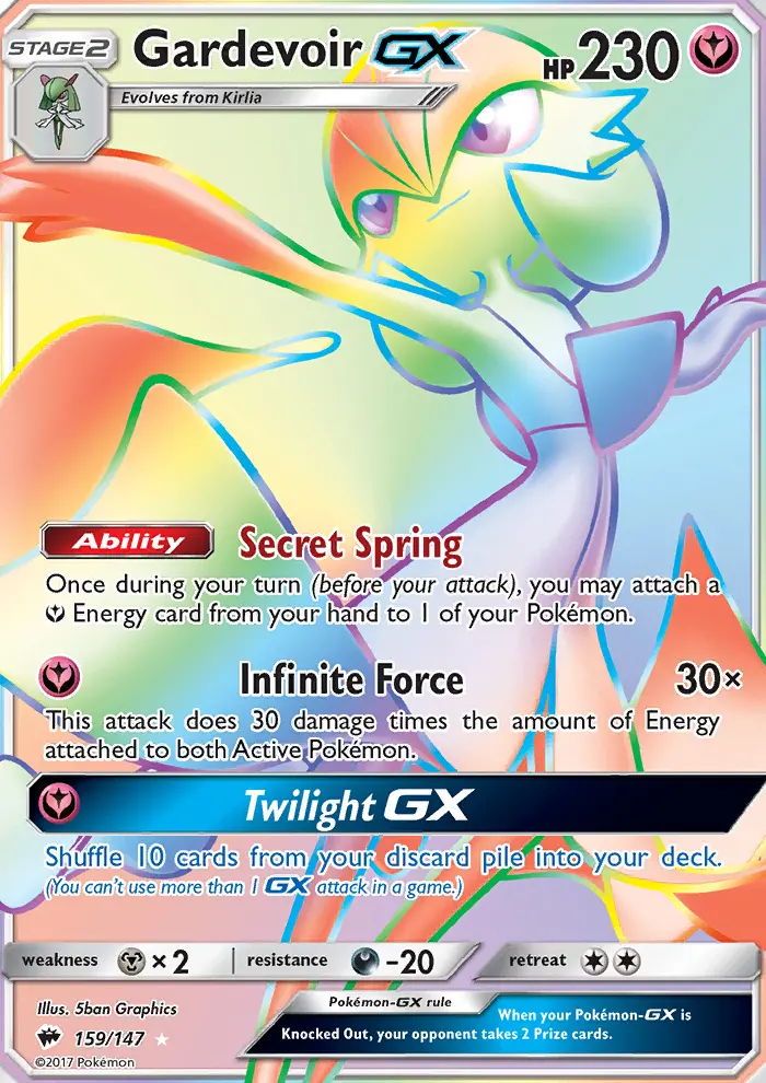 Gardevoir GX Pokemon card from Burning Shadows