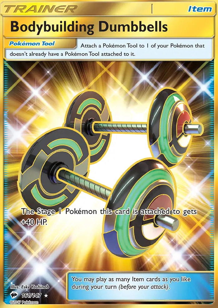 Bodybuilding Dumbbells Pokemon card from Burning Shadows