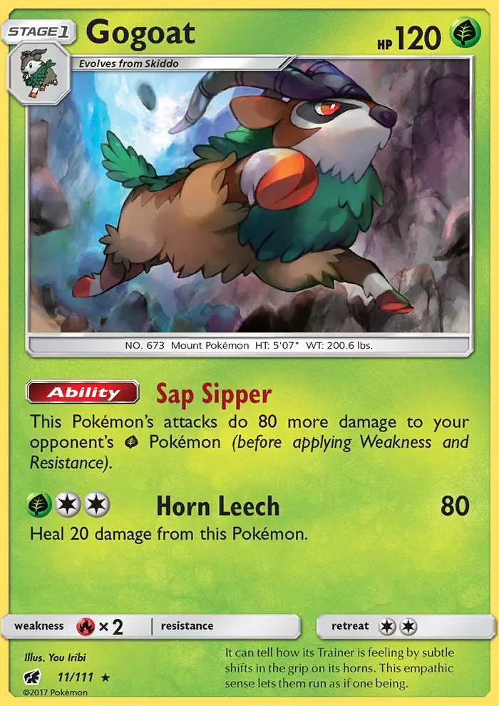 Gogoat Pokemon card from Crimson Invasion