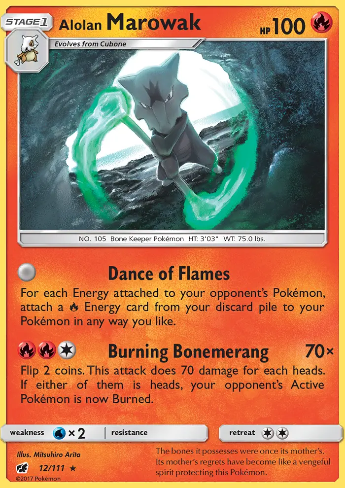 Alolan Marowak Pokemon card from Crimson Invasion