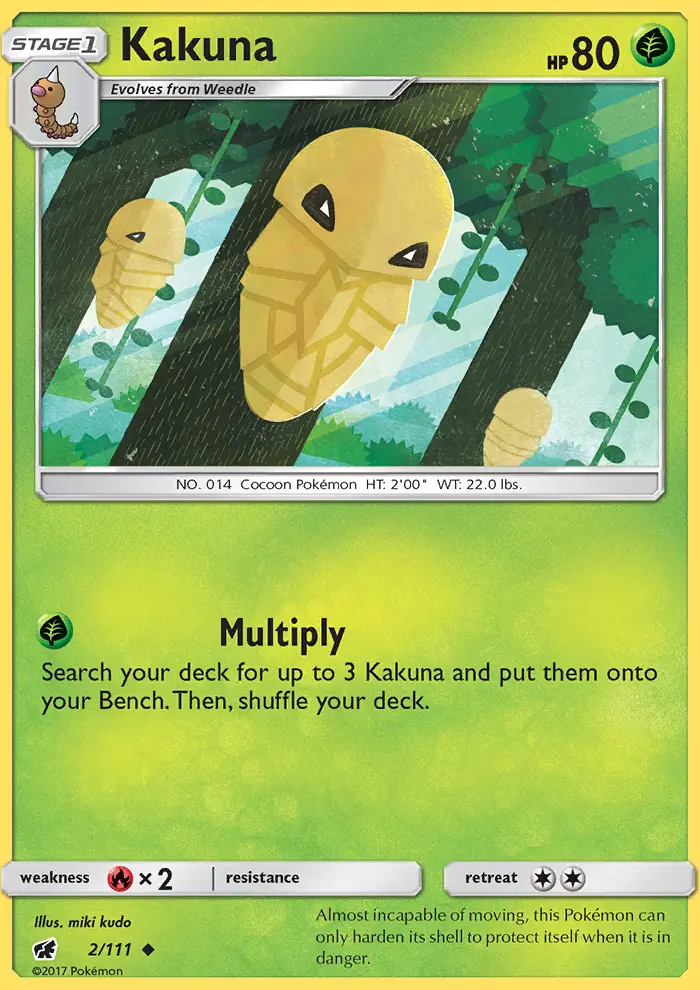 Kakuna Pokemon card from Crimson Invasion