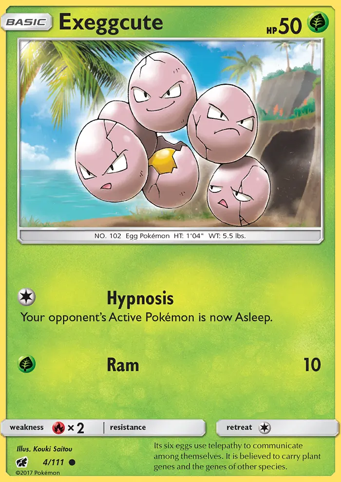 Exeggcute Pokemon card from Crimson Invasion