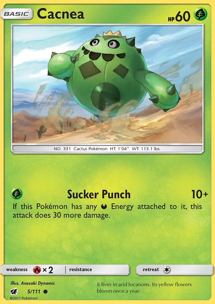 Cacnea Pokemon card from Crimson Invasion