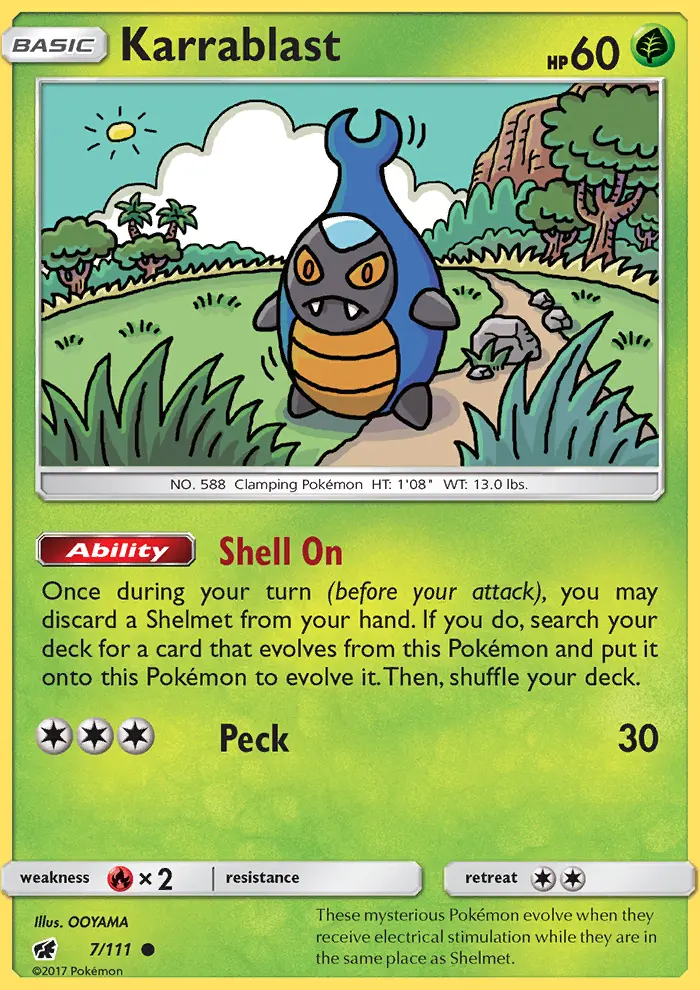 Karrablast Pokemon card from Crimson Invasion