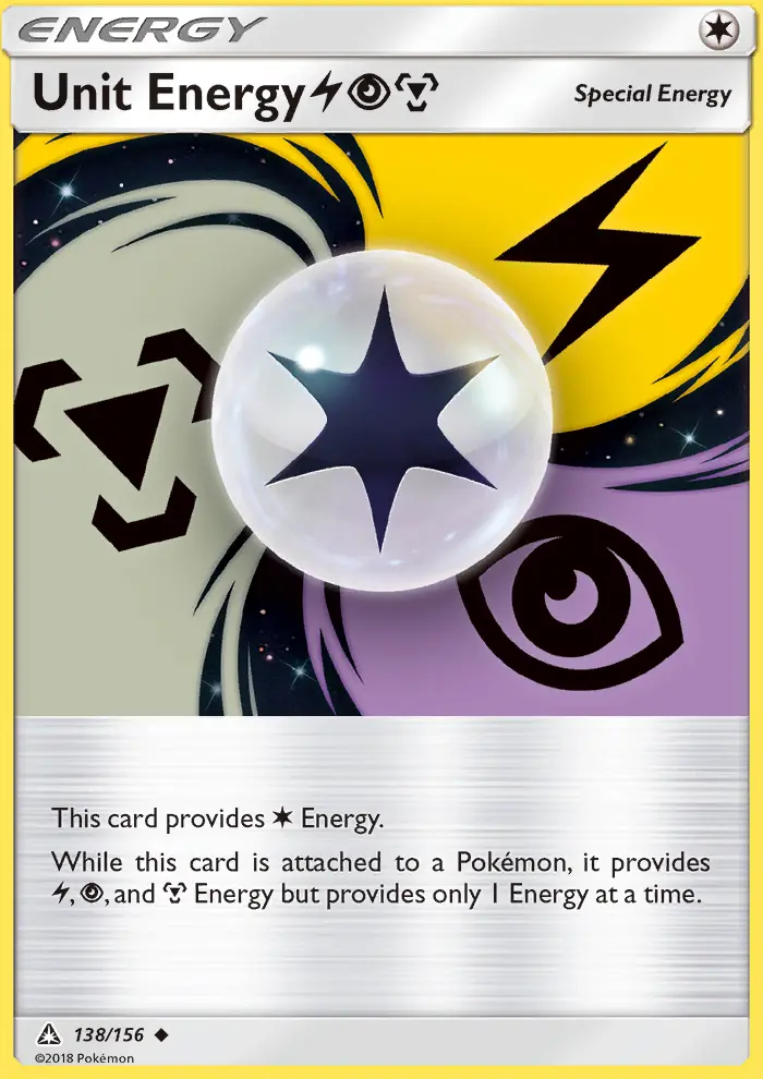Unit Energy LightningPsychicMetal Pokemon card from Ultra Prism
