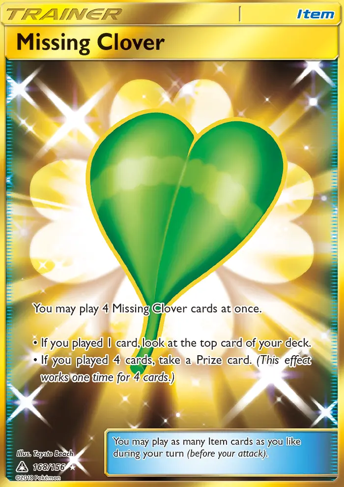 Missing Clover Pokemon card from Ultra Prism