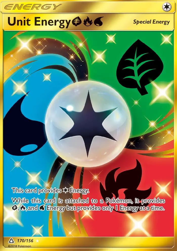 Unit Energy GrassFireWater Pokemon card from Ultra Prism