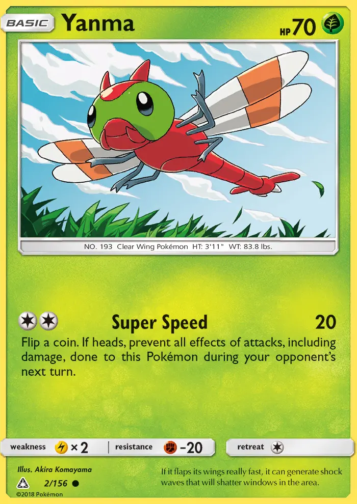 Yanma Pokemon card from Ultra Prism