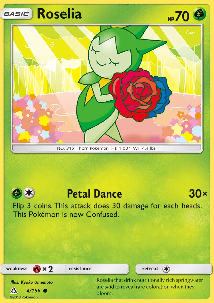 Roselia Pokemon card from Ultra Prism