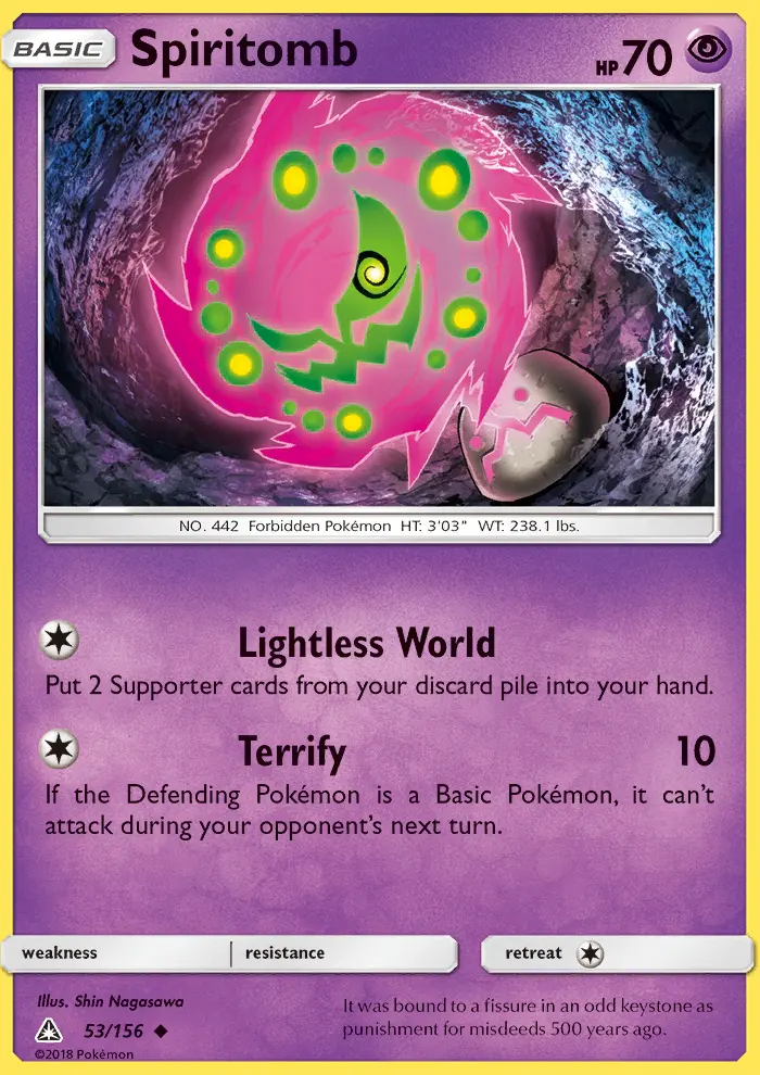 Spiritomb Pokemon card from Ultra Prism