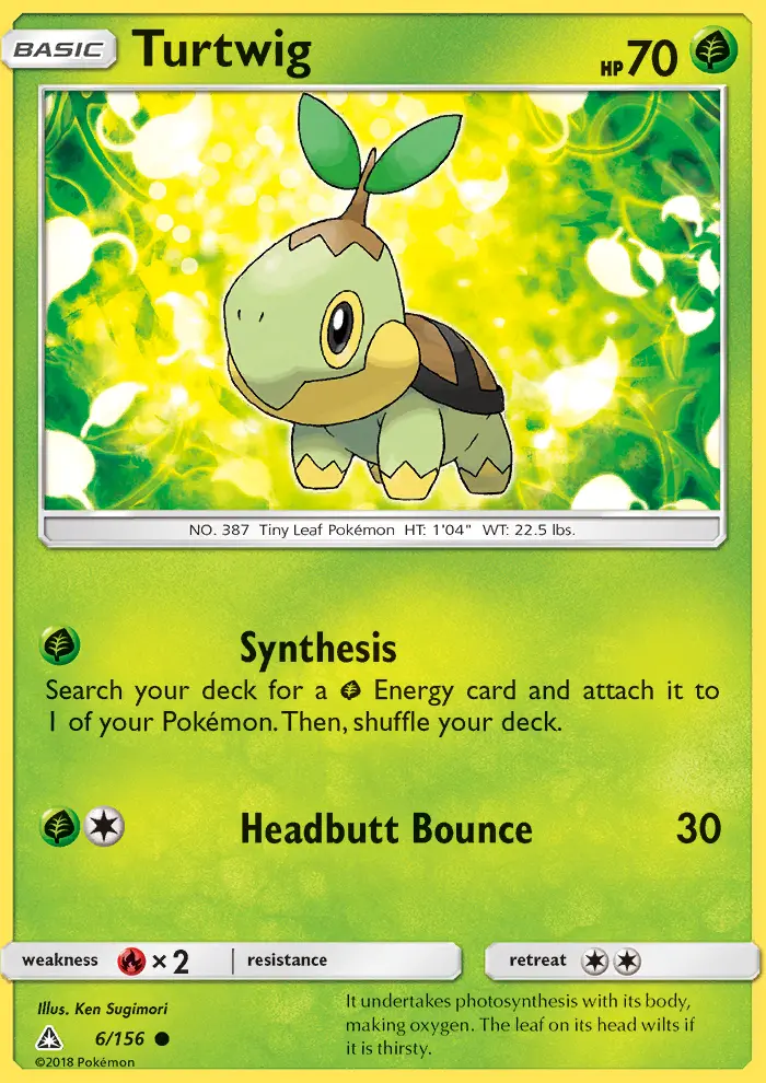 Turtwig Pokemon card from Ultra Prism