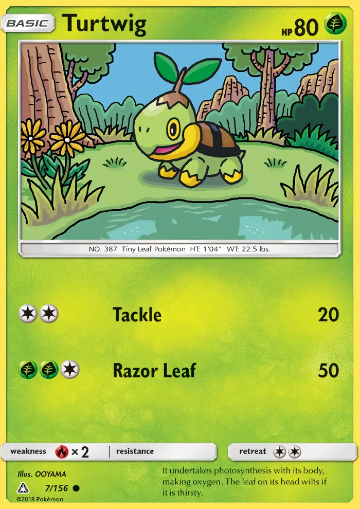 Turtwig Pokemon card from Ultra Prism