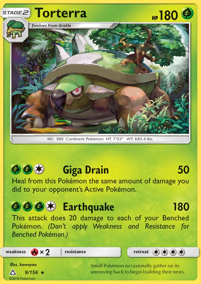 Torterra Pokemon card from Ultra Prism