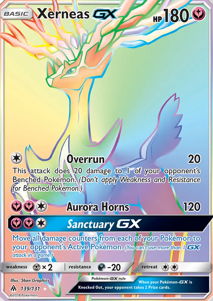 Xerneas GX Pokemon card from Forbidden Light