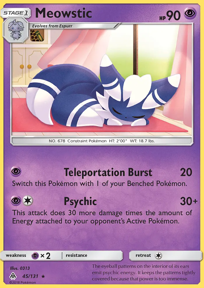 Meowstic Pokemon card from Forbidden Light